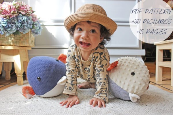 Puffer fish soft toy, PDF Sewing directions. Pattern and Tutorial, From Beginners up, DIY baby gift,child room decor, nautical nursery, stuffed plushie blowfish, digital download