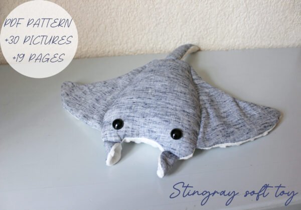 anuncio 2 Stingray soft toy, PDF Sewing directions, 2 sizes. From Beginners up, DIY baby gift, child room decor, nautical nursery, stuffed