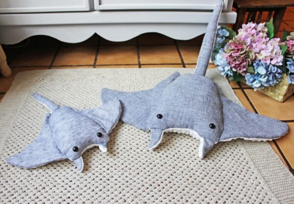 anuncio 5 Stingray soft toy, PDF Sewing directions, 2 sizes. From Beginners up, DIY baby gift, child room decor, nautical nursery, stuffed