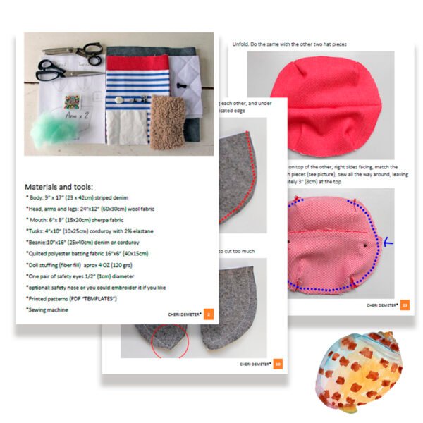 anuncio 6 Sailor Walrus soft toy,PDF Sewing directions,Pattern & Tutorial, DIY kid gift, child room decor, nautical nursery, easy to sew, e manual