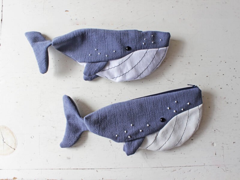 Whale Pencil Case Sewing Pattern PDF | Beginner Zipper Pouch Tutorial