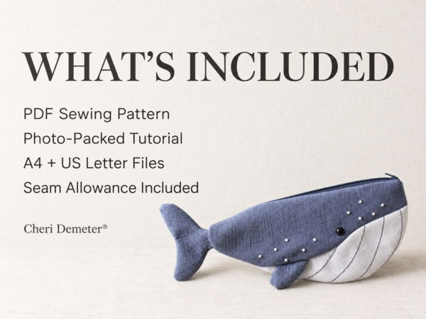anuncio revisado 3 Whale Pencil Case Sewing Pattern PDF | Beginner Zipper Pouch Tutorial