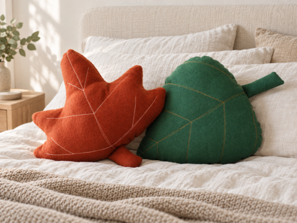 Anuncio revisado 1 Leaf Pillow PDF Sewing Pattern – Set of 2 Throw Cushions, Easy DIY Tutorial for Beginners, Woodland Nursery & Kids Room Decor