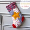 Patchwork Stocking PDF Sewing directions, 2 sizes, DIY, easy, quick to sew, rustic and beautiful Christmas decoration, digital manual