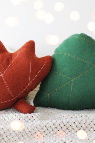 Leaves throw cushion, set of 2, PDF digital manual, DIY kids gift,sewing directions,Beginners,baby,child room decor, woodland nursery toy