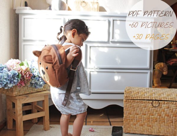 anuncio 6 Bear backpack for kids, PDF digital manual, TUTORIAL AND PATTERN, step by step instructions, DIY kids gift, sewing directions, back to school, instant download