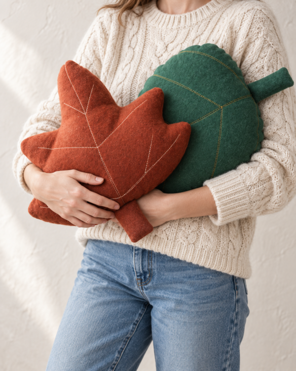 anuncio revisado 5 Leaf Pillow PDF Sewing Pattern – Set of 2 Throw Cushions, Easy DIY Tutorial for Beginners, Woodland Nursery & Kids Room Decor