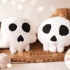 Halloween Skull Pillow Pattern – Easy DIY PDF Tutorial for Beginners, Set of 2 Spooky Cushions, Quick Sewing Project