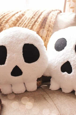 "Create Spooky Skull Cushions: Easy-to-Follow PDF Pattern!" Skulls throw cushion, set of 2, PDF digital manual, DIY kids gift,sewing directions,Beginners, Halloween decoration, toy, child room decor