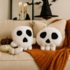 Halloween Skull Pillow Pattern – Easy DIY PDF Tutorial for Beginners, Set of 2 Spooky Cushions, Quick Sewing Project