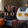 Black & White Cat Pillow Sewing Pattern | Halloween Cushion PDF