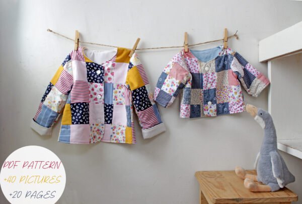 Make the Sweetest Reversible Baby Jacket, Sewing Pattern PDF + Step-by-Step Photo Tutorial, Fun to Make, 10 Sizes: New Born to 5 yr