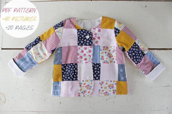 Make the Sweetest Reversible Baby Jacket, Sewing Pattern PDF + Step-by-Step Photo Tutorial, Fun to Make, 10 Sizes: New Born to 5 yr