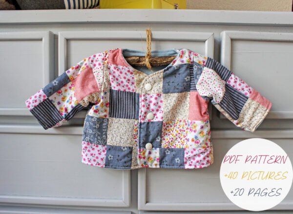Make the Sweetest Reversible Baby Jacket, Sewing Pattern PDF + Step-by-Step Photo Tutorial, Fun to Make, 10 Sizes: New Born to 5 yr