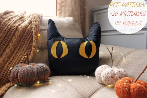 anuncio 7 arreglado b Black & White Cat Pillow Patterns – 2 Spooky-Cute Halloween Designs, Easy & Quick Sewing PDF Tutorial for Beginners