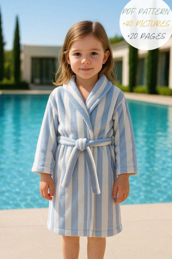 anuncio alberca Sew Your Own Cozy Kids Bathrobe! Sewing Pattern & Tutorial PDF – 6 Sizes (2–12 Yrs), Easy Step-by-Step Guide with Photos – Fun DIY Project