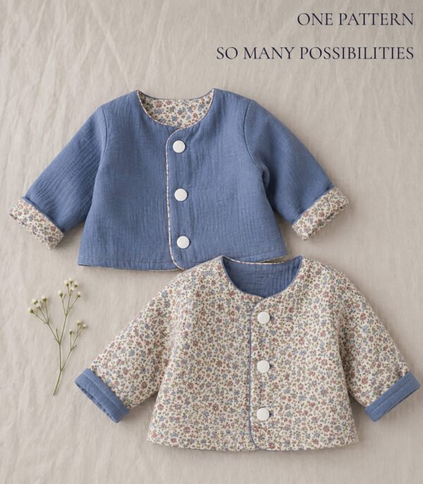 Reversible Baby Jacket Sewing Pattern | Newborn to 5 Years PDF