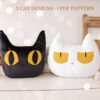 Black & White Cat Pillow Sewing Pattern | Halloween Cushion PDF