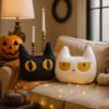 sala 2 Black & White Cat Pillow Patterns – 2 Spooky-Cute Halloween Designs, Easy & Quick Sewing PDF Tutorial for Beginners