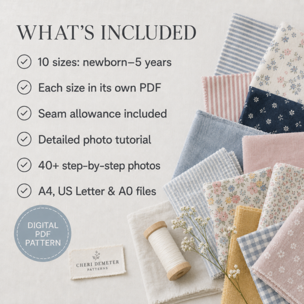 Reversible Baby Jacket Sewing Pattern | Newborn to 5 Years PDF