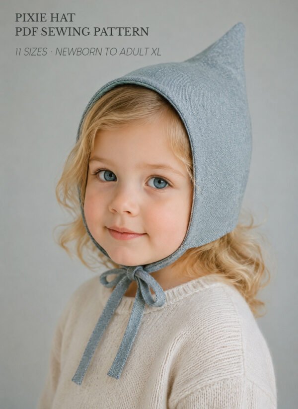 Pixie Hat Sewing Pattern PDF – Newborn to Adult