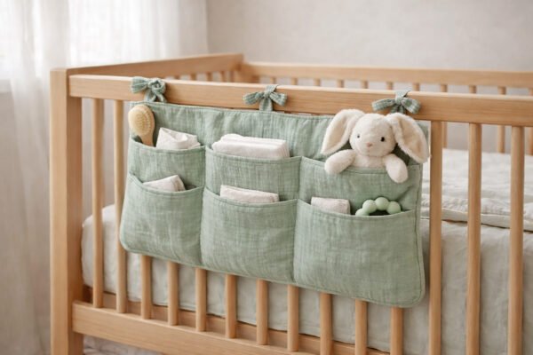 Crib Organizer Sewing Pattern | 2 Sizes Nursery Pocket Caddy PDF
