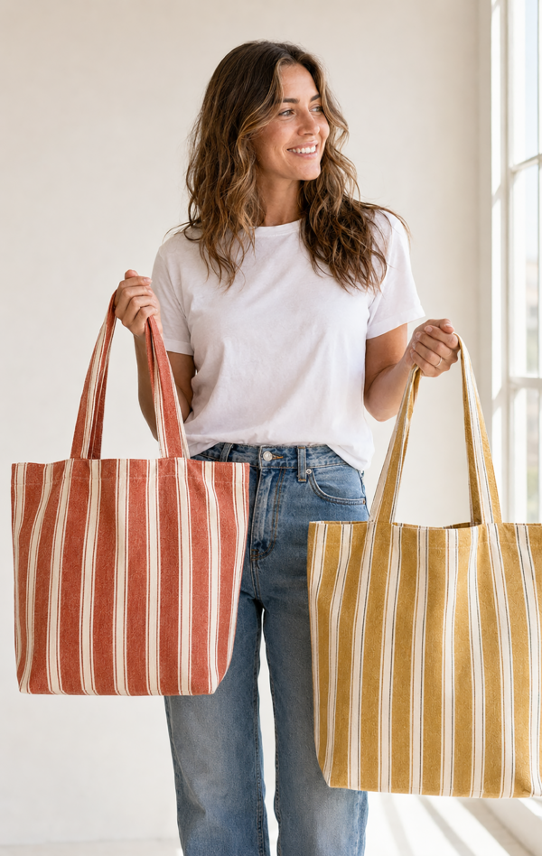 Tote Bag Sewing Pattern PDF, Beginner-Friendly Lined Tote with Pockets, 2 Sizes