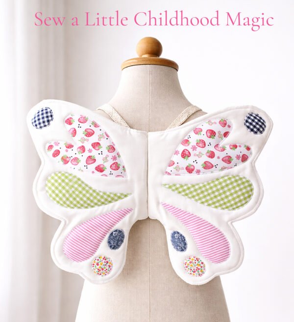 Butterfly Wings Sewing Pattern PDF, Kids Dress-Up Costume, Appliqué Wings, 3 Sizes