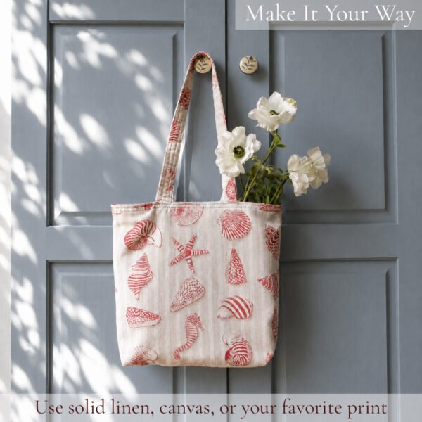 Tote Bag Sewing Pattern PDF, Beginner-Friendly Lined Tote with Pockets, 2 Sizes