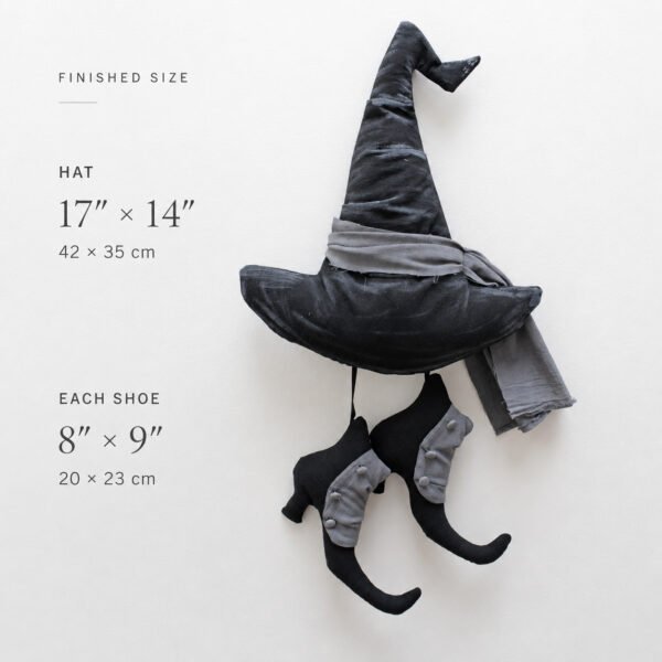 Witch Hat and Shoes Sewing Pattern PDF, Halloween Door Hanger, Primitive Witch Decor