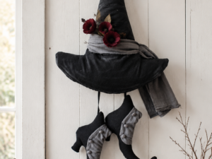 Witch Hat and Shoes Sewing Pattern PDF, Halloween Door Hanger, Primitive Witch Decor