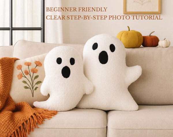 Ghost Pillow Sewing Pattern | Set of 2 Halloween Cushions PDF