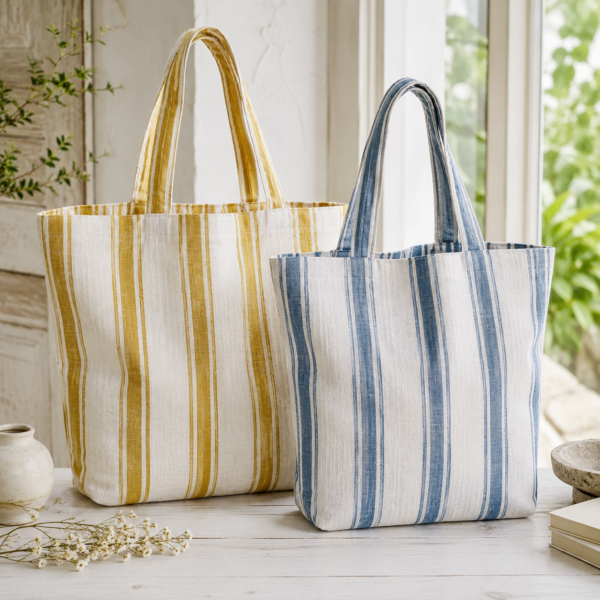 Tote Bag Sewing Pattern PDF, Beginner-Friendly Lined Tote with Pockets, 2 Sizes