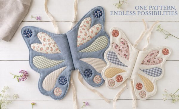 Butterfly Wings Sewing Pattern PDF, Kids Dress-Up Costume, Appliqué Wings, 3 Sizes