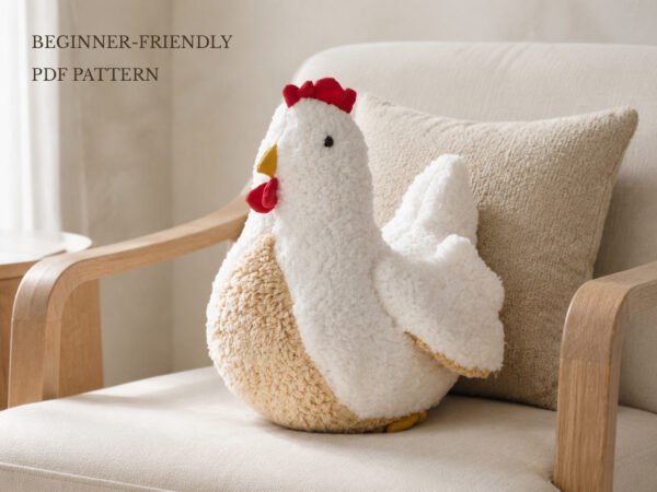 Hen Pillow Sewing Pattern | PDF Pattern & Photo Tutorial