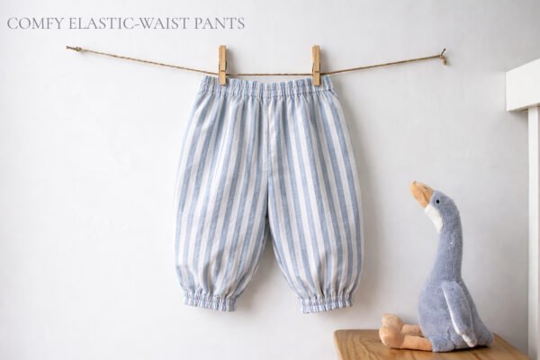 Baby Pants Sewing Pattern PDF, Easy Elastic Waist Pants, 6 Sizes 9 Months to 5 Years, Beginner Toddler Tutorial