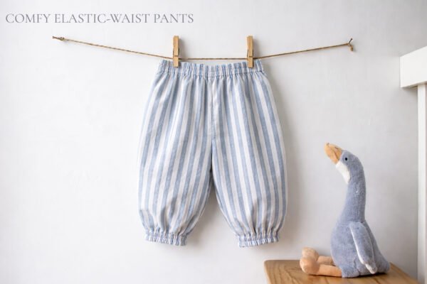 anuncio revisado 1 Baby Pants Sewing Pattern PDF, Easy Elastic Waist Pants, 6 Sizes 9 Months to 5 Years, Beginner Toddler Tutorial
