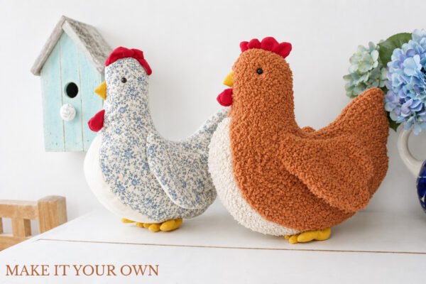 Hen Pillow Sewing Pattern | PDF Pattern & Photo Tutorial