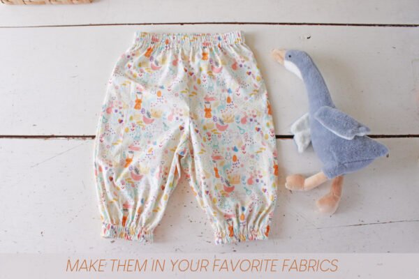 Baby Pants Sewing Pattern PDF, Easy Elastic Waist Pants, 6 Sizes 9 Months to 5 Years, Beginner Toddler Tutorial