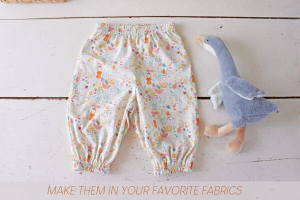 anuncio revisado 3 Baby Pants Sewing Pattern PDF, Easy Elastic Waist Pants, 6 Sizes 9 Months to 5 Years, Beginner Toddler Tutorial