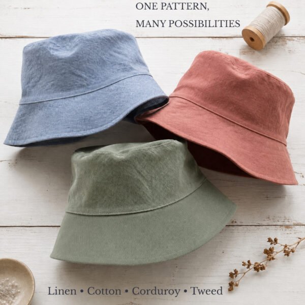 Bucket Hat Sewing Pattern PDF | 11 Sizes Baby to Adult XL